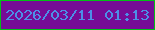 文字の大きさ：1、枠の色：02bf17、背景の色：760c96、文字の色：4c8fe7 無料ブログパーツのブログ時計