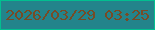 文字の大きさ：2、枠の色：02bf90、背景の色：23848b、文字の色：774b26 無料ブログパーツのブログ時計