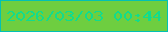 文字の大きさ：5、枠の色：02c1b4、背景の色：6ece40、文字の色：11dc8d 無料ブログパーツのブログ時計