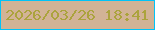 文字の大きさ：2、枠の色：02c3f7、背景の色：d2b396、文字の色：aba33d 無料ブログパーツのブログ時計