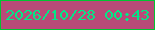 文字の大きさ：5、枠の色：02c432、背景の色：b94a78、文字の色：02e887 無料ブログパーツのブログ時計