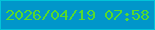 文字の大きさ：4、枠の色：02c4d9、背景の色：0196ca、文字の色：55da2e 無料ブログパーツのブログ時計