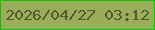 文字の大きさ：2、枠の色：02c606、背景の色：9aae5a、文字の色：555830 無料ブログパーツのブログ時計