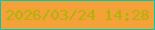 文字の大きさ：2、枠の色：02c6ab、背景の色：f4a13a、文字の色：afb303 無料ブログパーツのブログ時計