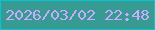 文字の大きさ：3、枠の色：02c6d1、背景の色：379b94、文字の色：caacff 無料ブログパーツのブログ時計