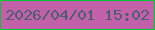 文字の大きさ：2、枠の色：02c735、背景の色：c260a9、文字の色：4b606e 無料ブログパーツのブログ時計