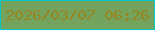 文字の大きさ：1、枠の色：02c7c6、背景の色：74a35e、文字の色：978521 無料ブログパーツのブログ時計