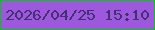 文字の大きさ：1、枠の色：02c810、背景の色：9d58de、文字の色：423071 無料ブログパーツのブログ時計