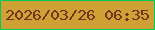 文字の大きさ：3、枠の色：02c858、背景の色：cda134、文字の色：723324 無料ブログパーツのブログ時計