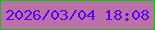 文字の大きさ：2、枠の色：02ca12、背景の色：bc71a6、文字の色：5b01f9 無料ブログパーツのブログ時計