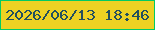 文字の大きさ：5、枠の色：02ca64、背景の色：edd223、文字の色：224f5e 無料ブログパーツのブログ時計