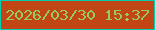 文字の大きさ：5、枠の色：02cdb0、背景の色：c24615、文字の色：94cc60 無料ブログパーツのブログ時計