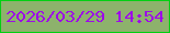 文字の大きさ：4、枠の色：02cf13、背景の色：8db26c、文字の色：9d0be8 無料ブログパーツのブログ時計