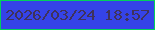 文字の大きさ：5、枠の色：02d05c、背景の色：3543e8、文字の色：3f325b 無料ブログパーツのブログ時計