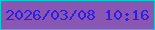 文字の大きさ：5、枠の色：02d1d0、背景の色：8a56b4、文字の色：2e1de3 無料ブログパーツのブログ時計