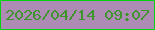 文字の大きさ：3、枠の色：02d210、背景の色：ae8bb5、文字の色：3e952d 無料ブログパーツのブログ時計