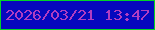 文字の大きさ：4、枠の色：02d426、背景の色：0608be、文字の色：b03dc1 無料ブログパーツのブログ時計