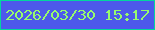文字の大きさ：1、枠の色：02d69e、背景の色：4d58eb、文字の色：97f96d 無料ブログパーツのブログ時計