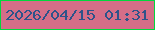 文字の大きさ：3、枠の色：02d73e、背景の色：d56e88、文字の色：2d538a 無料ブログパーツのブログ時計
