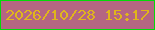 文字の大きさ：4、枠の色：02da08、背景の色：b46682、文字の色：e0b61b 無料ブログパーツのブログ時計