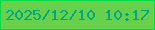 文字の大きさ：1、枠の色：02da48、背景の色：68d14c、文字の色：01a783 無料ブログパーツのブログ時計