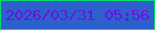 文字の大きさ：1、枠の色：02da6d、背景の色：2c60ca、文字の色：6a13df 無料ブログパーツのブログ時計