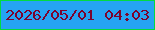 文字の大きさ：1、枠の色：02db41、背景の色：25a4f3、文字の色：7b042e 無料ブログパーツのブログ時計
