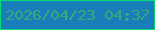 文字の大きさ：5、枠の色：02dd73、背景の色：177eba、文字の色：38a97a 無料ブログパーツのブログ時計