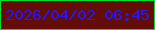 文字の大きさ：1、枠の色：02df2c、背景の色：640c06、文字の色：2616fe 無料ブログパーツのブログ時計