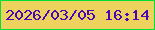 文字の大きさ：1、枠の色：02e037、背景の色：edd35d、文字の色：4907b8 無料ブログパーツのブログ時計