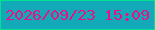 文字の大きさ：3、枠の色：02e190、背景の色：12a9b9、文字の色：e71285 無料ブログパーツのブログ時計