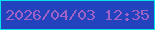 文字の大きさ：2、枠の色：02e2ea、背景の色：2243bd、文字の色：a062c4 無料ブログパーツのブログ時計