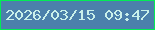 文字の大きさ：3、枠の色：02eb55、背景の色：4b80ab、文字の色：c9f0ea 無料ブログパーツのブログ時計