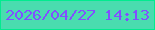 文字の大きさ：1、枠の色：02eb8f、背景の色：4adcaf、文字の色：814fff 無料ブログパーツのブログ時計