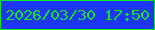 文字の大きさ：5、枠の色：02ec16、背景の色：1e36fa、文字の色：0de42b 無料ブログパーツのブログ時計