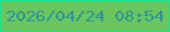 文字の大きさ：2、枠の色：02ec9b、背景の色：6ac65f、文字の色：2d9297 無料ブログパーツのブログ時計