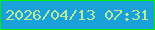 文字の大きさ：1、枠の色：02ed08、背景の色：19a2d9、文字の色：baea9a 無料ブログパーツのブログ時計