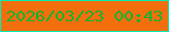 文字の大きさ：3、枠の色：02eeb1、背景の色：f46e0e、文字の色：10b42e 無料ブログパーツのブログ時計