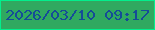 文字の大きさ：2、枠の色：02ef8d、背景の色：30a960、文字の色：154c97 無料ブログパーツのブログ時計