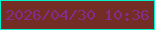 文字の大きさ：5、枠の色：02f2cc、背景の色：742d25、文字の色：832d8b 無料ブログパーツのブログ時計