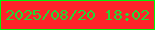 文字の大きさ：3、枠の色：02f308、背景の色：fd232a、文字の色：24d735 無料ブログパーツのブログ時計