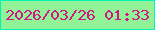 文字の大きさ：3、枠の色：02f3ba、背景の色：92f396、文字の色：d01788 無料ブログパーツのブログ時計