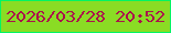 文字の大きさ：4、枠の色：02f463、背景の色：8adc24、文字の色：ab114c 無料ブログパーツのブログ時計