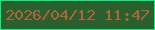 文字の大きさ：1、枠の色：02f582、背景の色：29602d、文字の色：b0643a 無料ブログパーツのブログ時計