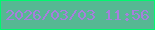 文字の大きさ：1、枠の色：02f76f、背景の色：56b893、文字の色：a77edd 無料ブログパーツのブログ時計
