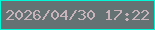 文字の大きさ：5、枠の色：02f7d8、背景の色：657273、文字の色：c9b3bb 無料ブログパーツのブログ時計