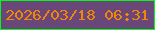 文字の大きさ：3、枠の色：02f815、背景の色：694879、文字の色：f38609 無料ブログパーツのブログ時計