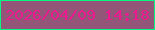 文字の大きさ：1、枠の色：02f880、背景の色：945678、文字の色：ed1990 無料ブログパーツのブログ時計