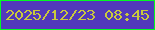 文字の大きさ：1、枠の色：02f922、背景の色：5239bb、文字の色：cac93c 無料ブログパーツのブログ時計