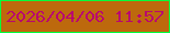 文字の大きさ：4、枠の色：02fb3b、背景の色：bd690d、文字の色：b9086d 無料ブログパーツのブログ時計